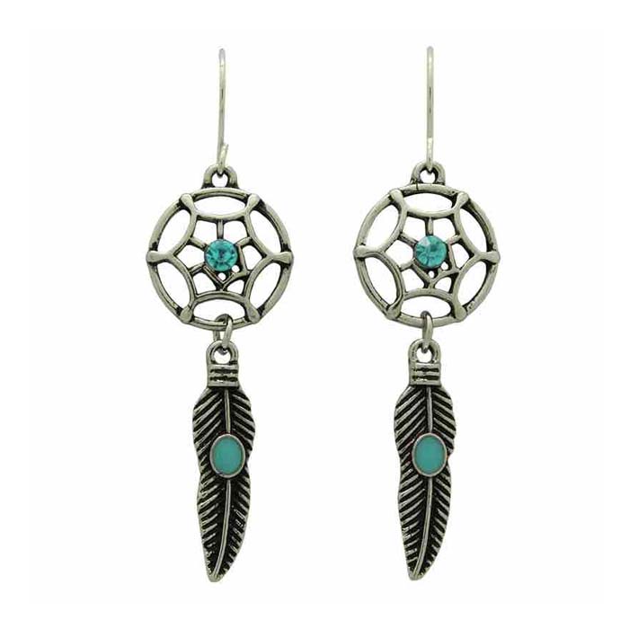 Follow Your Arrow Indigenous Dream Catcher Earrings – Leather