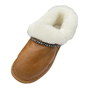 Reverse Sheepskin Leather Slipper with Native Braiding