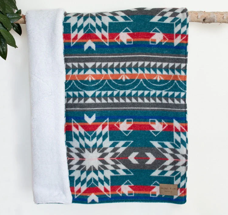 Indigenous Canadian Made Nibi Sherpa Baby Blanket