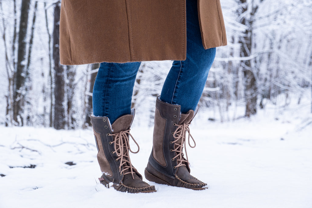 Women's Genuine Sheepskin Toggle Button Winter Boots – Moccasins