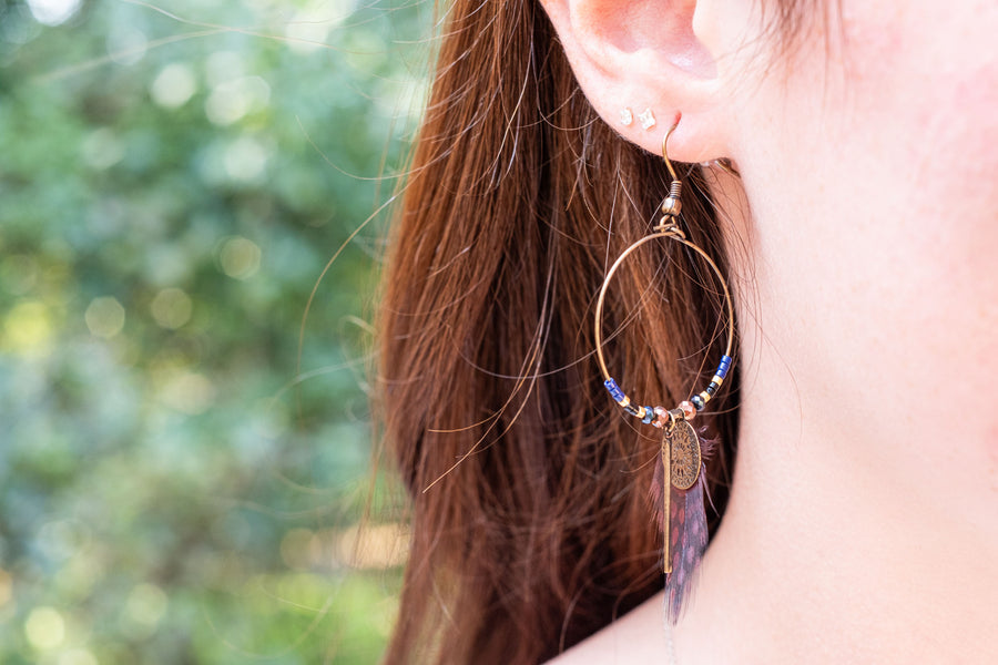 Beaded Hoop Earrings