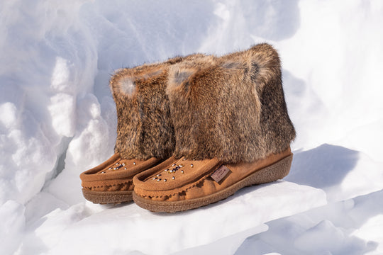 Women's Short Rabbit Fur Mukluks