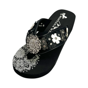 Women's Embroidered Wedge Flip-Flops