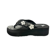 Women's Embroidered Wedge Flip-Flops