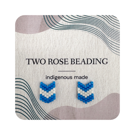 Chevron Beaded Stud Earrings