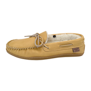 Men's Sheepskin Lined Leather Rubber Sole Moccasins