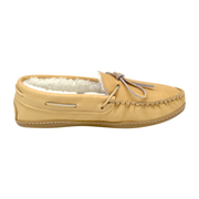 Men's Sheepskin Lined Suede Rubber Sole Moccasins