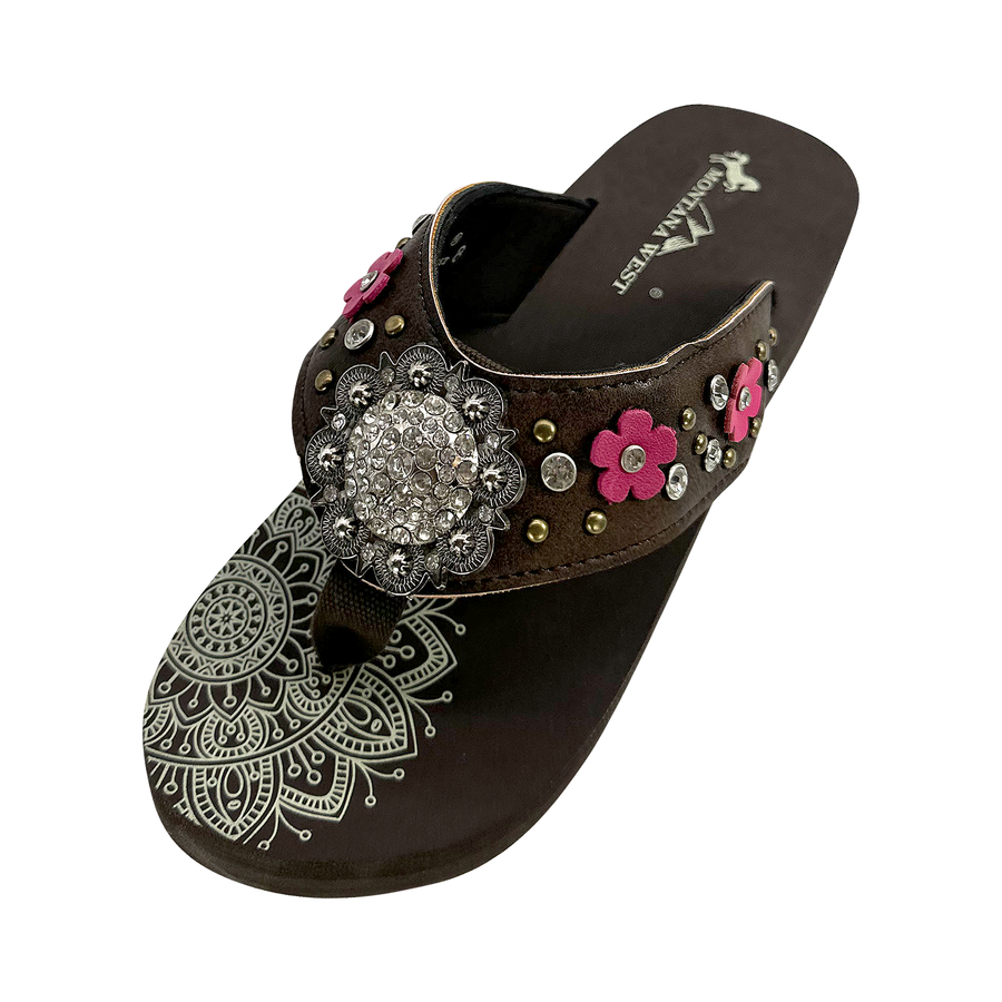 Women's Embroidered Wedge Flip-Flops