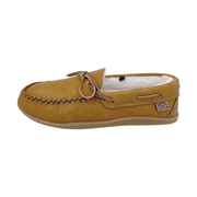 Men's Sheepskin Lined Suede Rubber Sole Moccasins