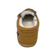 Men's Sheepskin Lined Leather Rubber Sole Moccasins