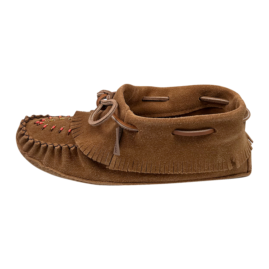 Women's Beaded Suede Leather Fringed Moccasins