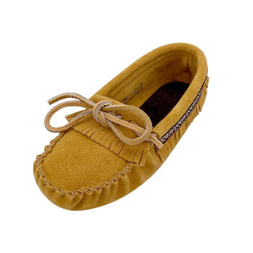 Women's Fringed Soft Sole Genuine Suede Leather Indoor Moccasins ...