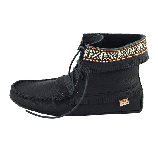 Men's FINAL CLEARANCE Black Leather Moccasin Boots