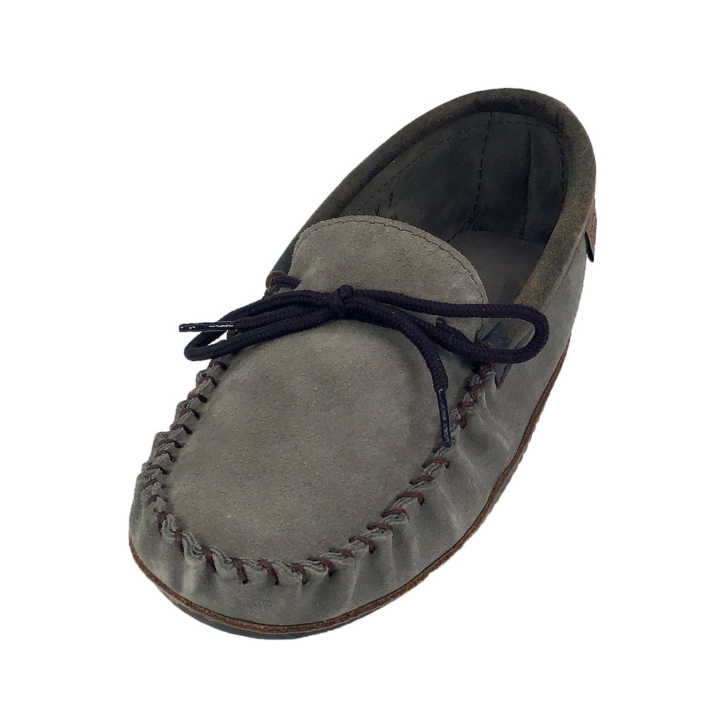 Buy Men s Grey Genuine Suede Indoor Casual Slip On Moccasin Slippers Leather Moccasins