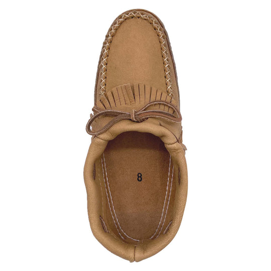 Women's Genuine Moosehide Fringed Leather Soft Sole Moccasin Slippers ...